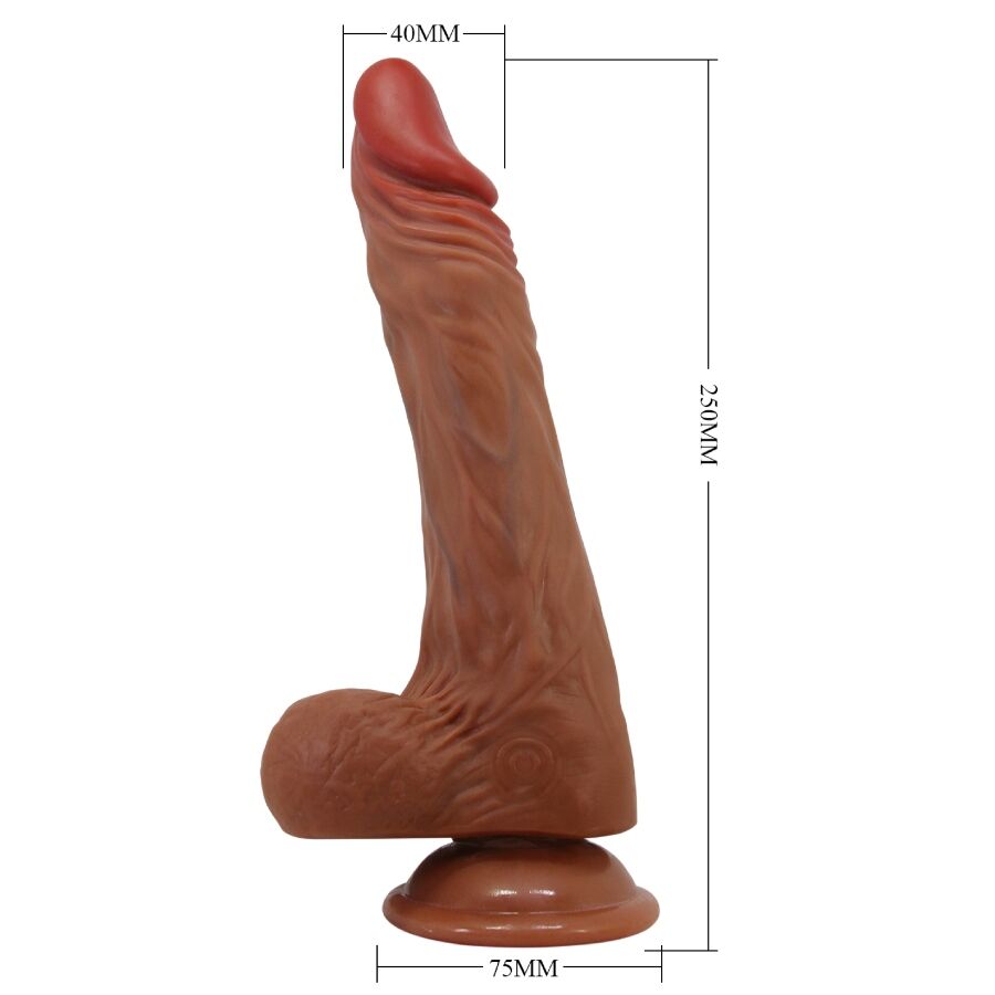 BAILE - Calisto Realistisk vibrator med rotasjon og støt 24 cm
