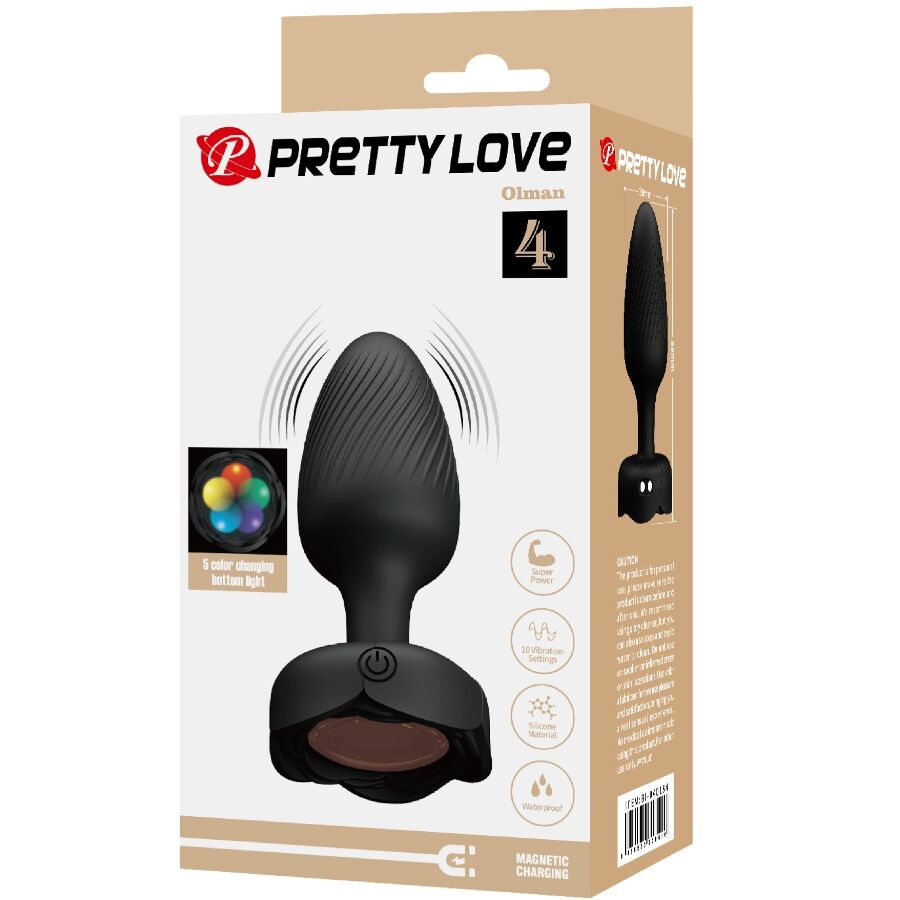 PRETTY LOVE - Olman Vibrerende Analplugg med LED-lys 8,8 cm