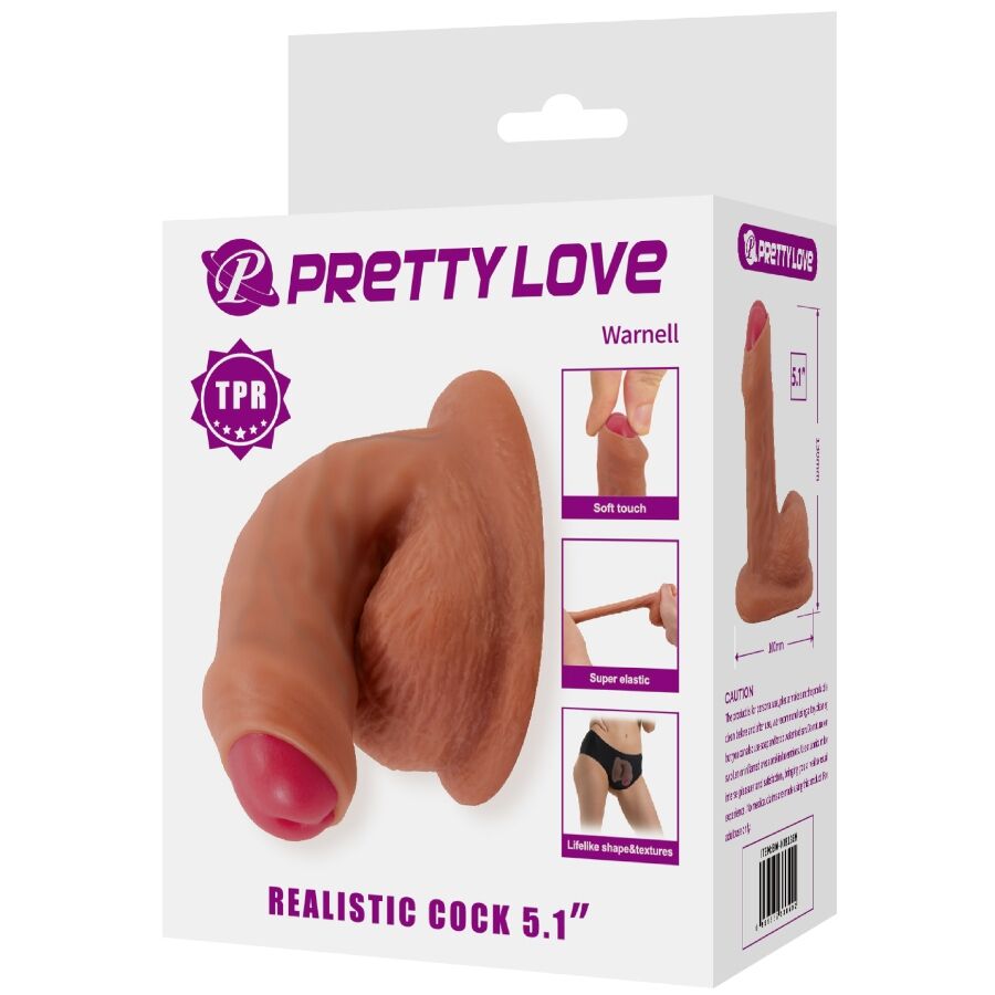 PRETTY LOVE - Warnell Realistisk Dildo med Sugekopp 9,5 cm