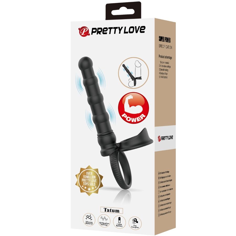 PRETTY LOVE - Tatum Vibrerende Penisring med Analplugg 10 Moduser