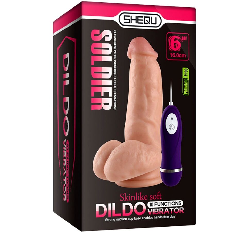SHEQU - Soldier Vibrerende dildo med fjernkontroll 16 cm