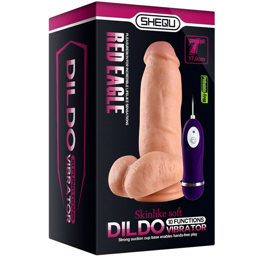 SHEQU - Red Eagle Vibrerende dildo med fjernkontroll 17 cm