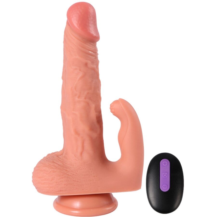 SHEQU - Hayden Vibrerende dildo med klitorisstimulator og fjernkontroll 16 cm