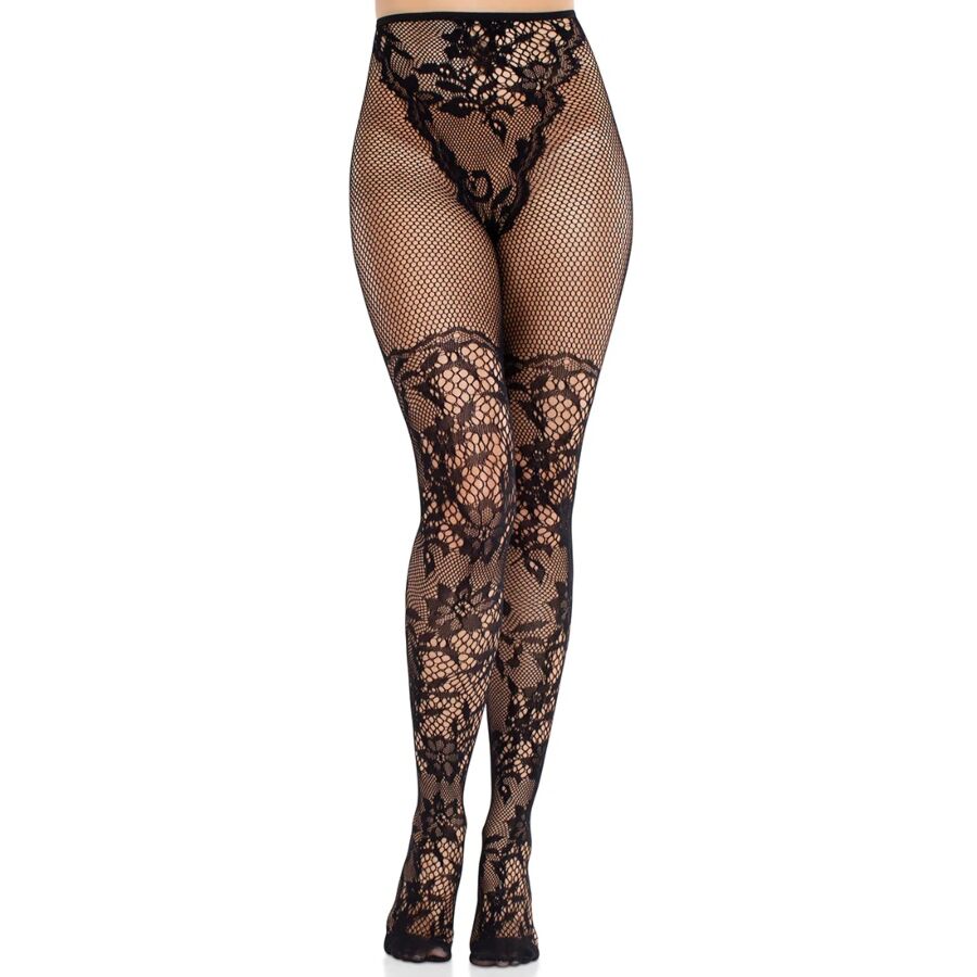 LEG AVENUE - Dahlia Blondestrømper med Nettingdetalj