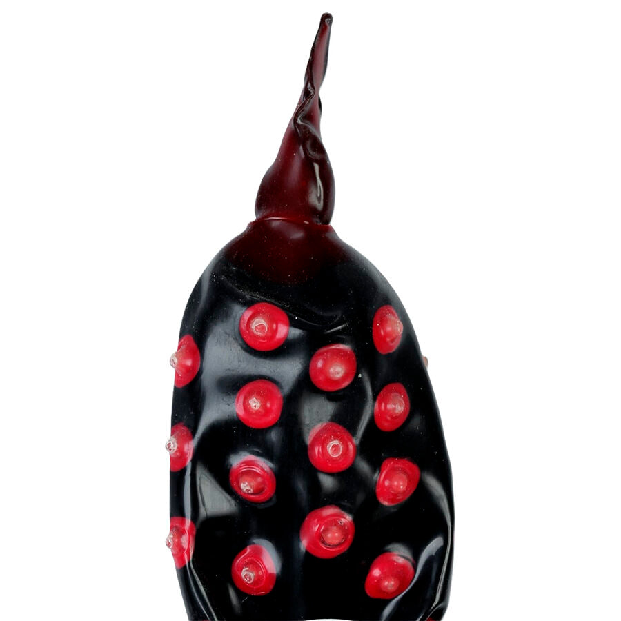CONDOMERIE - Håndmalte novelty-kondomer Fakir Sort XL
