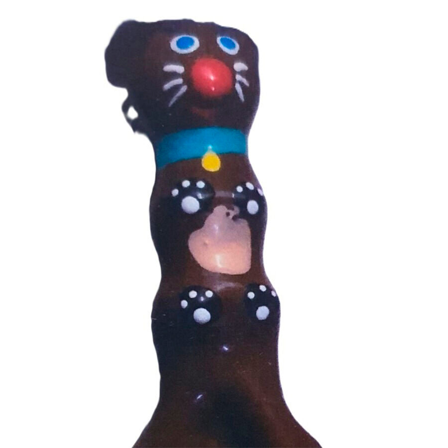 CONDOMERIE - Håndmalte novelty-kondomer Brun dachshund XL