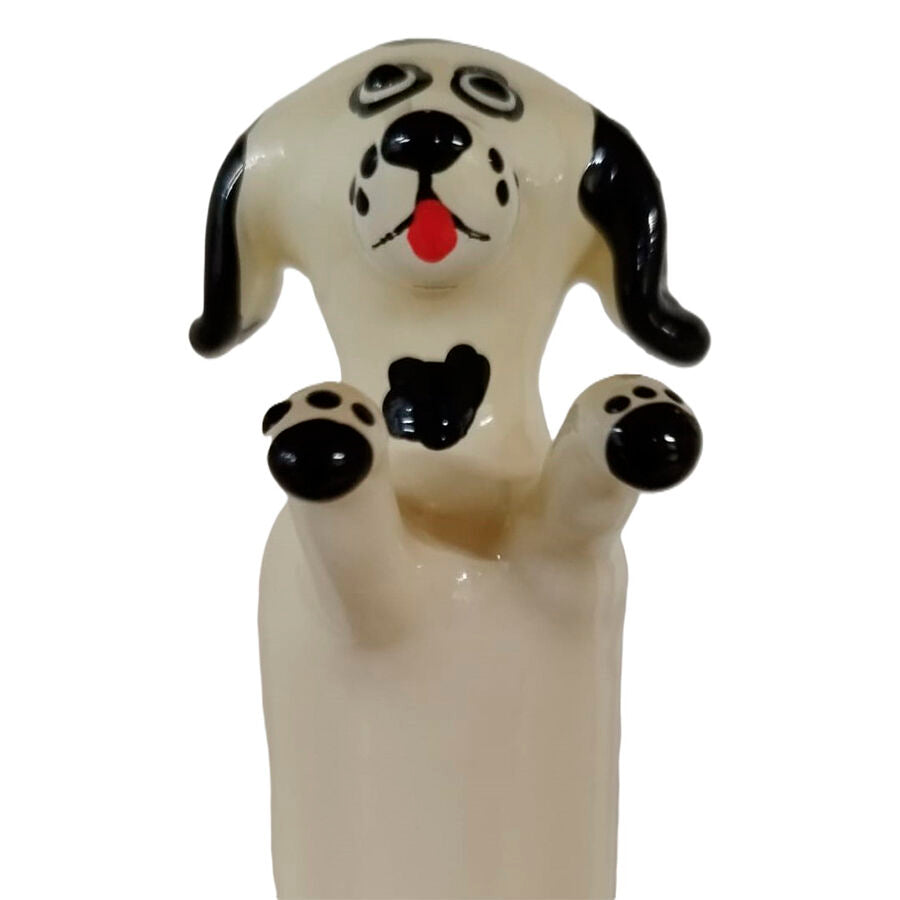 CONDOMERIE - Håndmalte novelty-kondomer Glad hund Hvit XL