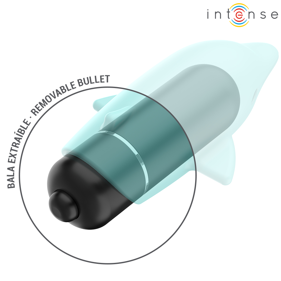 INTENSE - Echo Vibrerende Bullet Delfin Blå 8 x 4,7 cm