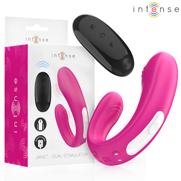 INTENSE - Janet U-formet dobbeltvibrator med fjernkontroll