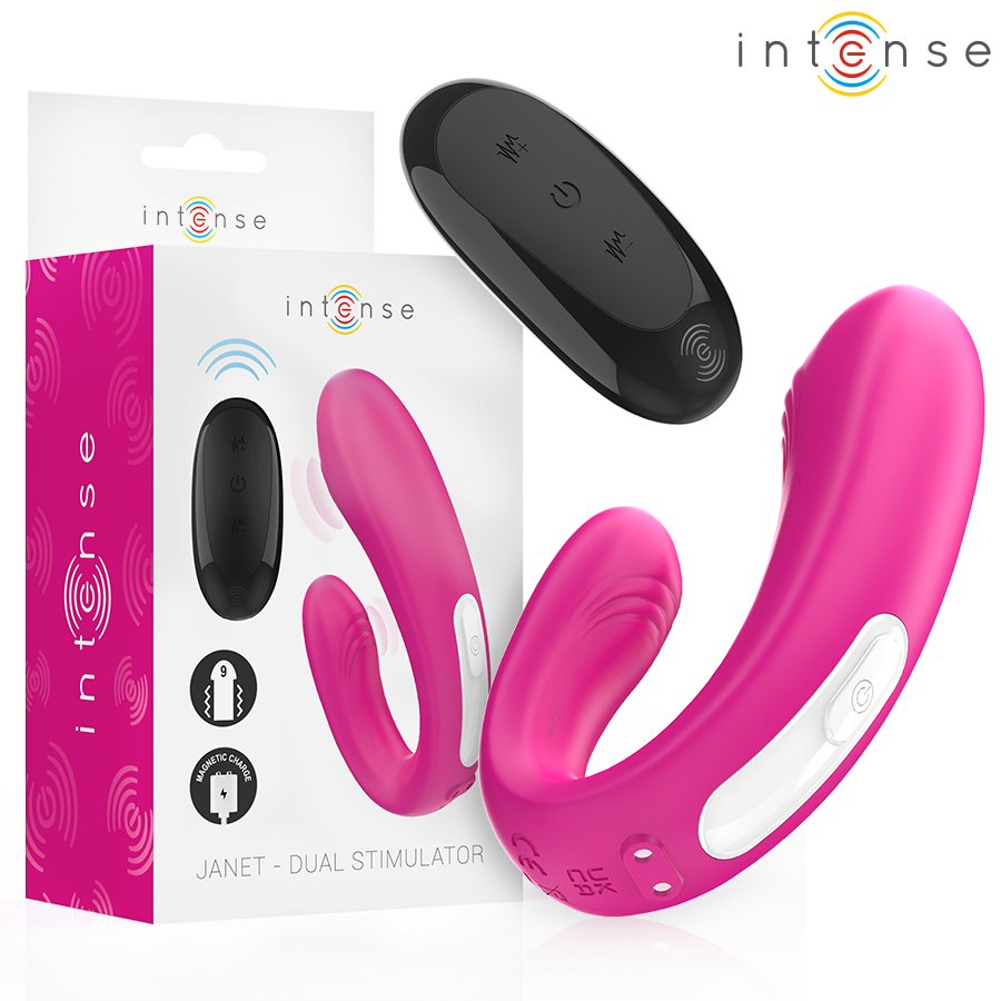 INTENSE - Janet U-formet dobbeltvibrator med fjernkontroll