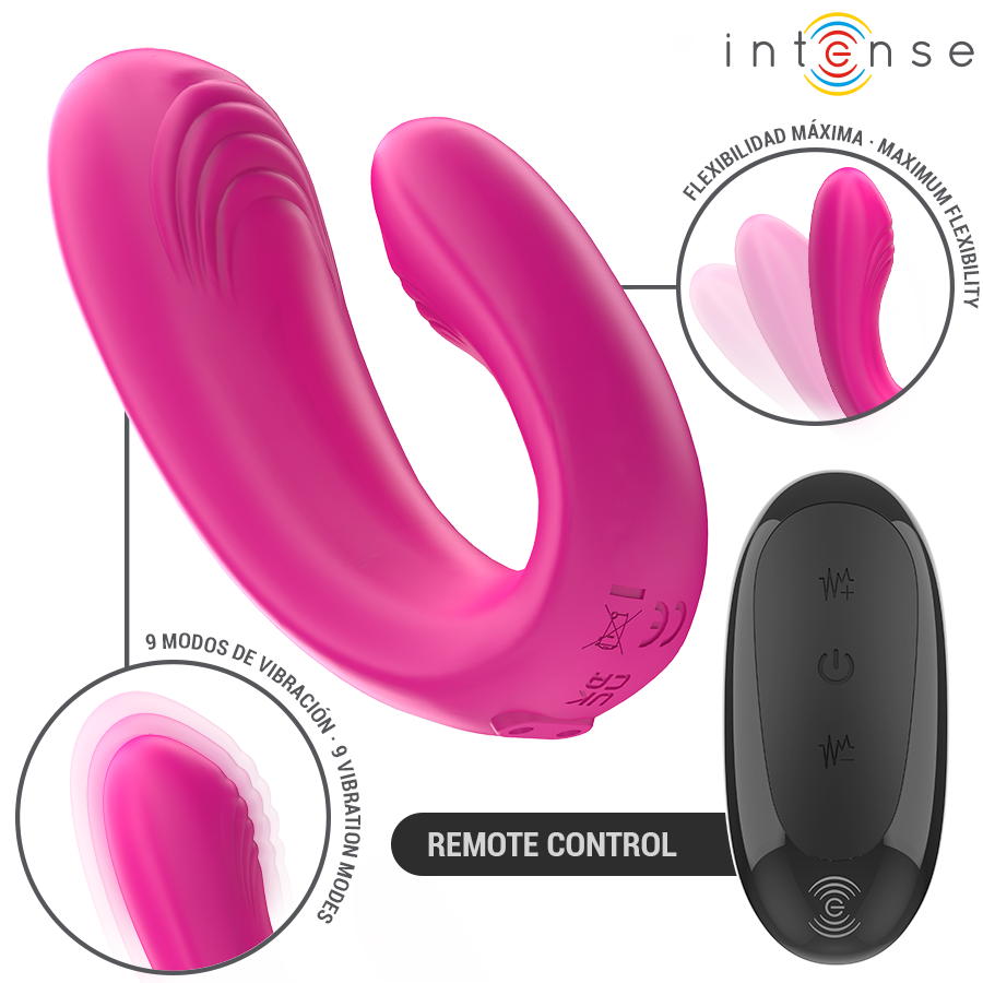 INTENSE - Janet U-formet dobbeltvibrator med fjernkontroll