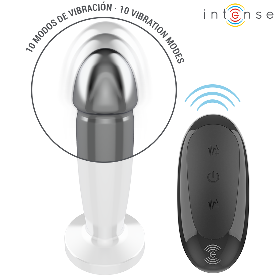 INTENSE - Vibrerende Analdildo i Metall med Fjernkontroll S