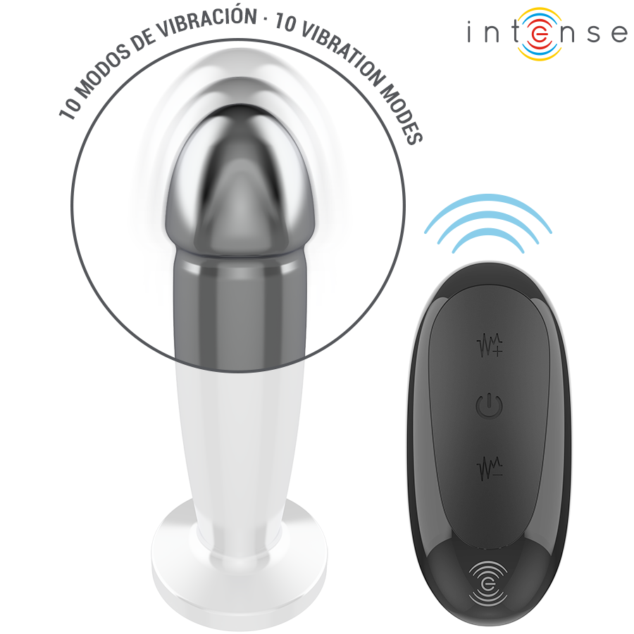 INTENSE - Vibrerende Analdildo i Metall med Fjernkontroll M