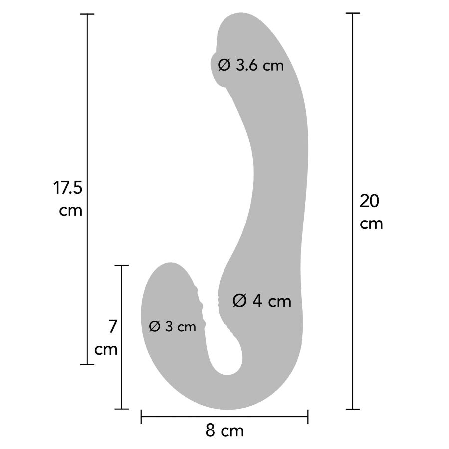 XOCOON - 2-i-1 strapless strap-on-vibrator med fjernkontroll