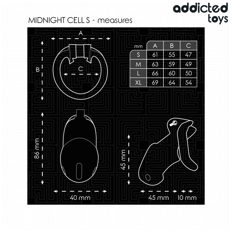 ADDICTED TOYS LOCKED - Midnight Cell Penisbur [str. S]