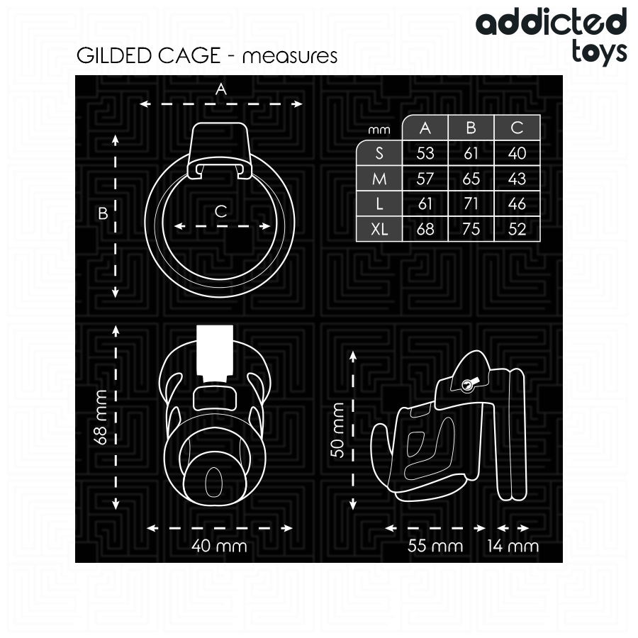 ADDICTED TOYS LOCKED - Gilden Cage Penisbur i Silikon 8,5 cm