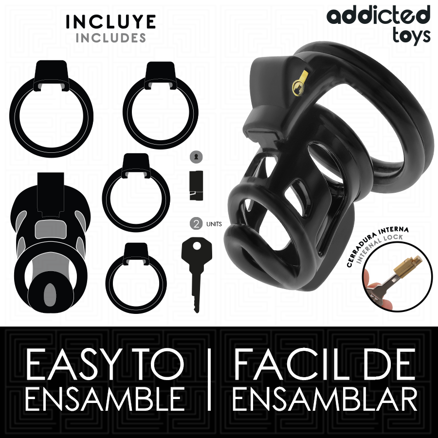 ADDICTED TOYS LOCKED - Gilden Cage Penisbur i Silikon 8,5 cm