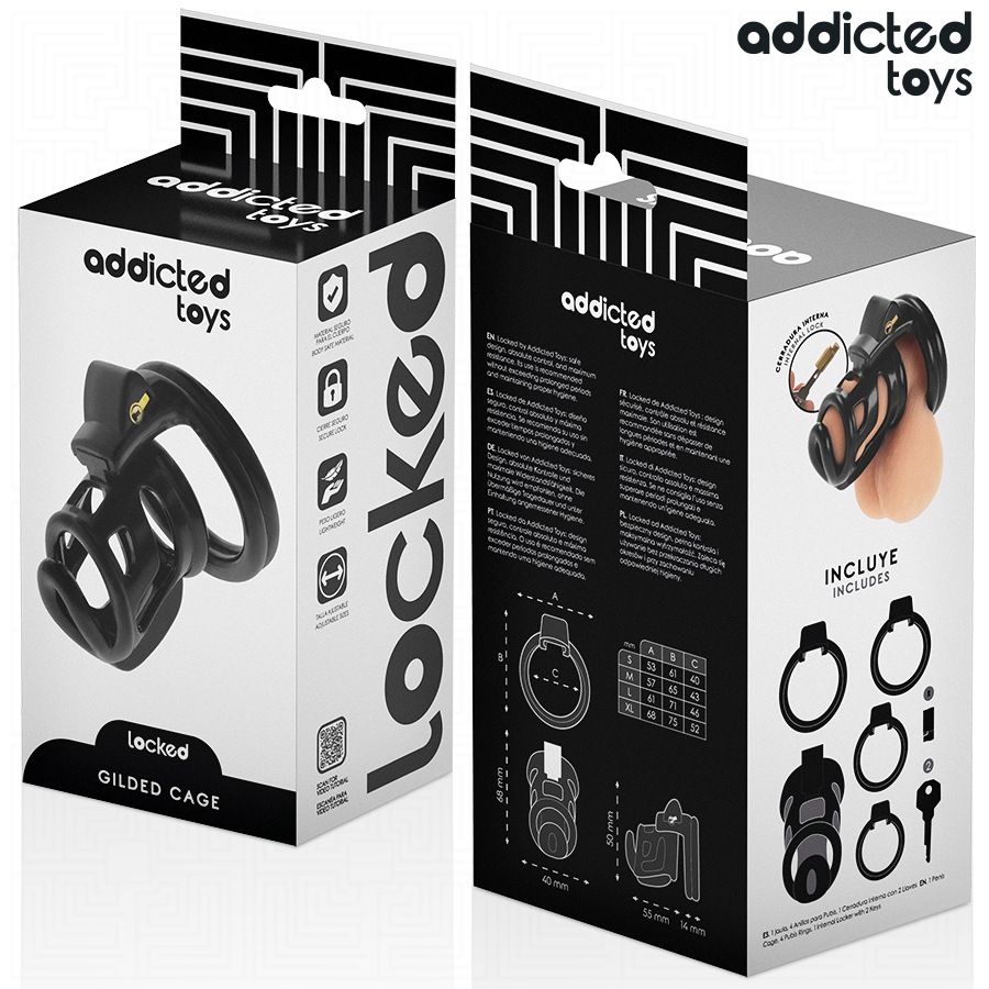 ADDICTED TOYS LOCKED - Gilden Cage Penisbur i Silikon 8,5 cm