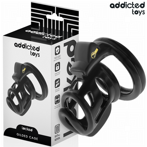 ADDICTED TOYS LOCKED - Gilden Cage Penisbur i Silikon 8,5 cm