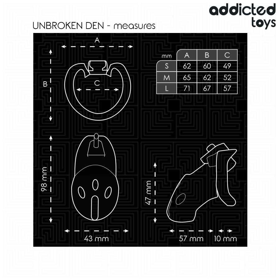 ADDICTED TOYS LOCKED - Unbroken Den Penisbur 9,8 cm
