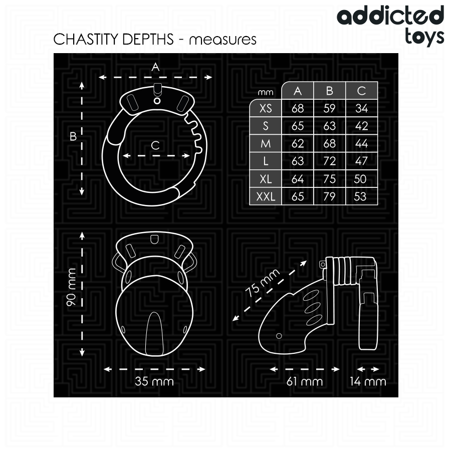 ADDICTED TOYS LOCKED - Chastity Depths Penisbur 7,5 cm