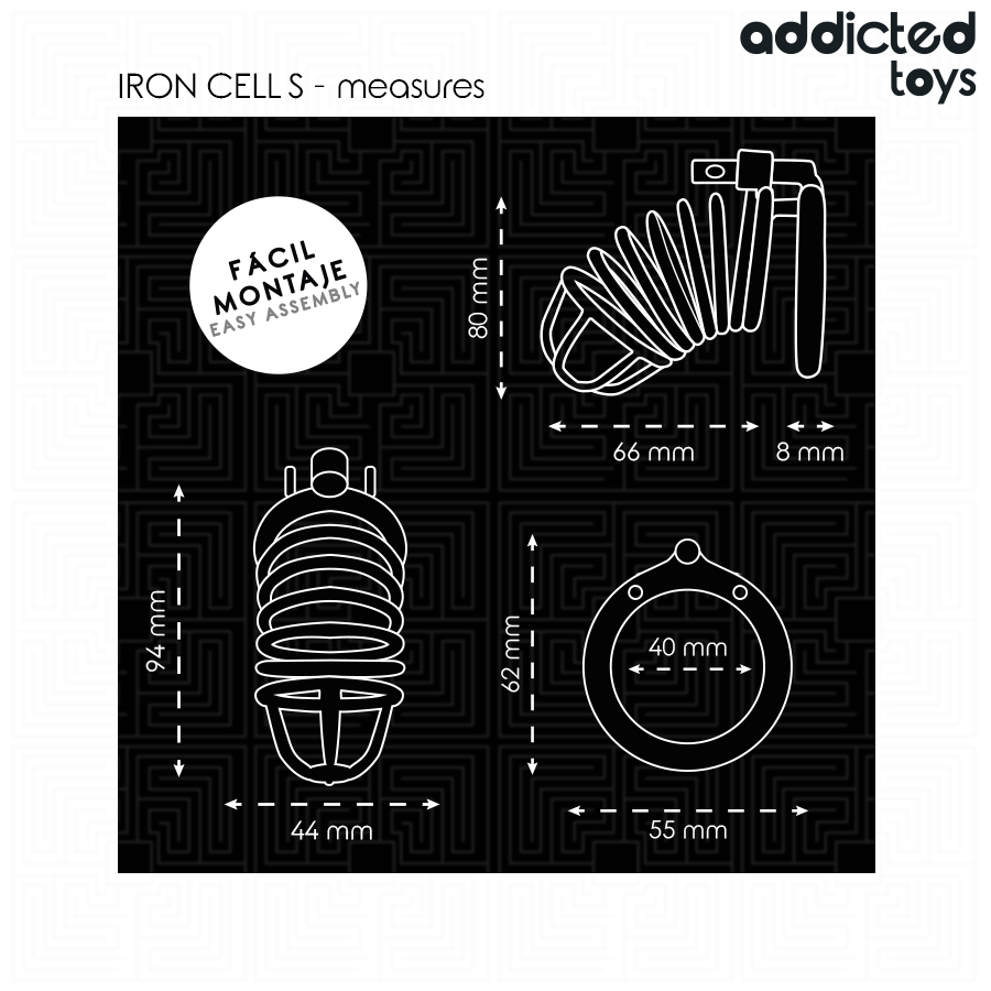ADDICTED TOYS LOCKED - Iron Cell Penisbur i Metall 4 cm [str. S]