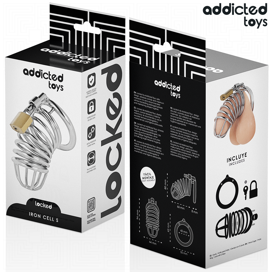 ADDICTED TOYS LOCKED - Iron Cell Penisbur i Metall 4 cm [str. S]