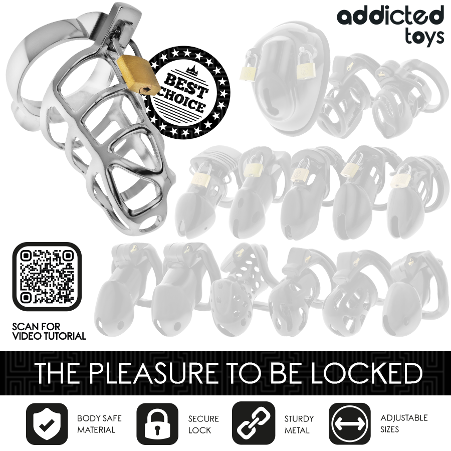 ADDICTED TOYS LOCKED - Silver Lock Penisbur i Metall [str. M]