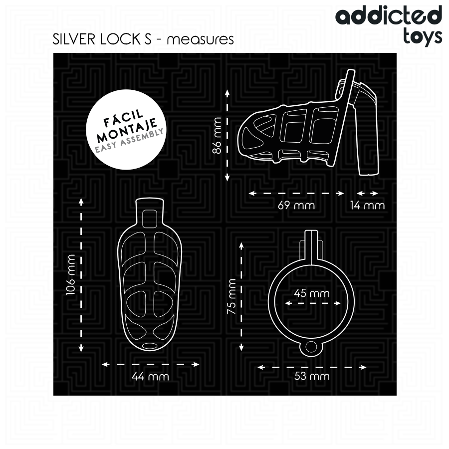 ADDICTED TOYS - Silver Lock Penisbur i Metall Størrelse S