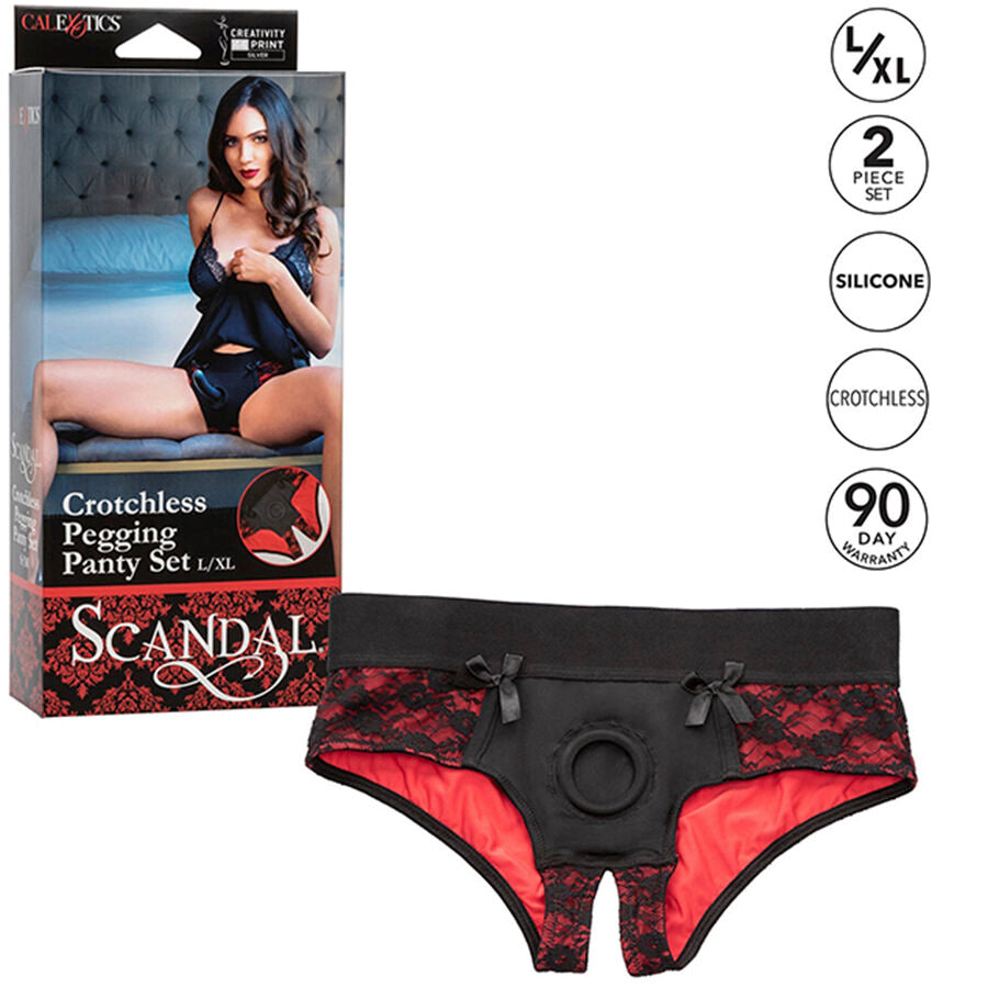 CALEXOTICS - Scandal Pegging-truse med Dildo og Åpen Skritt L/XL
