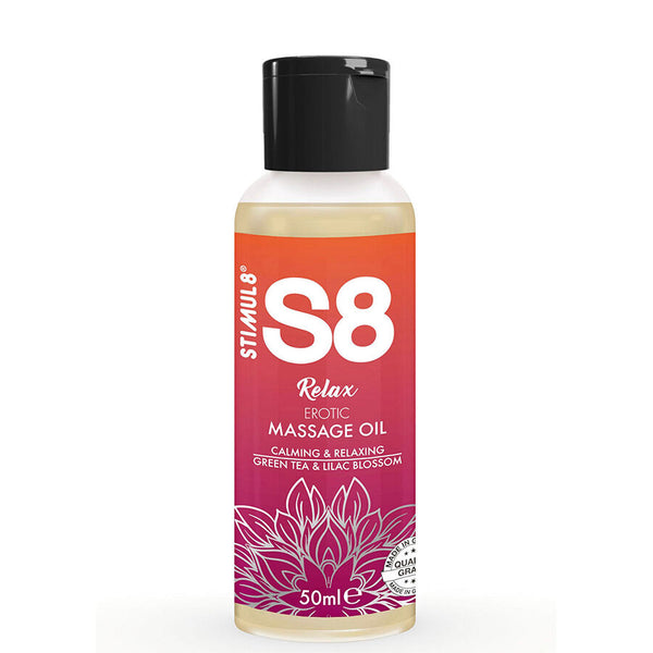 STIMUL8 - S8 Relax erotisk massasjeolje Grønn te 50 ml