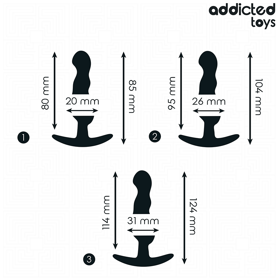 ADDICTED TOYS - Analpluggsett i Silikon 3 stk Modell 1