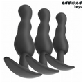 ADDICTED TOYS - Analpluggsett i Silikon 3 stk Modell 1
