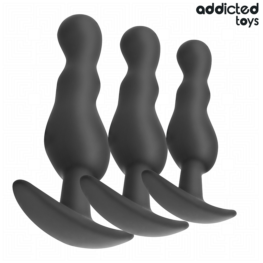 ADDICTED TOYS - Analpluggsett i Silikon 3 stk Modell 1