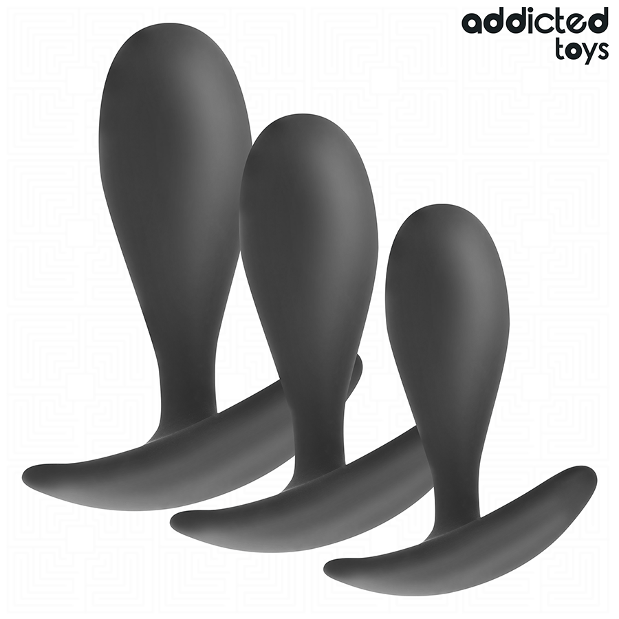 ADDICTED TOYS - Analpluggsett i Silikon 3 stk Modell 2