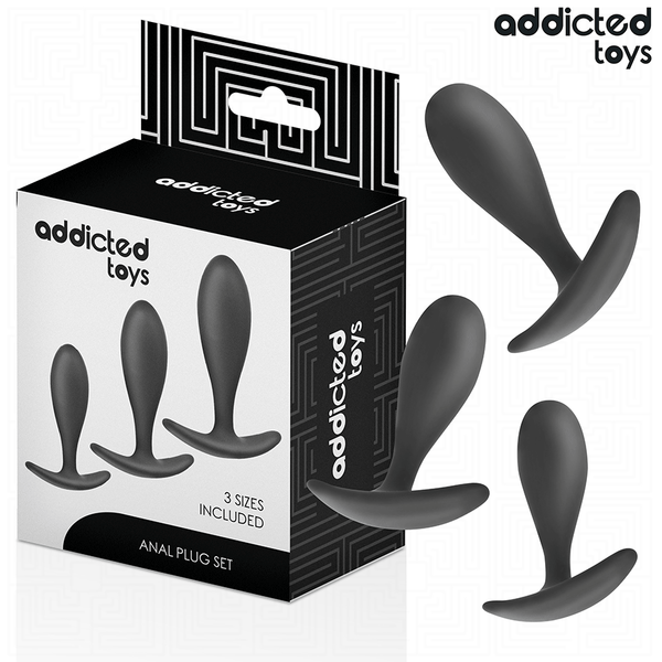 ADDICTED TOYS - Analpluggsett i Silikon 3 stk Modell 2