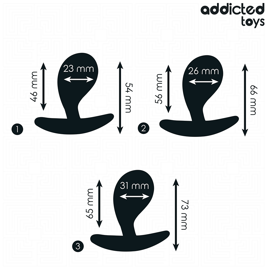 ADDICTED TOYS - Analpluggsett i Silikon 3 stk Modell 3