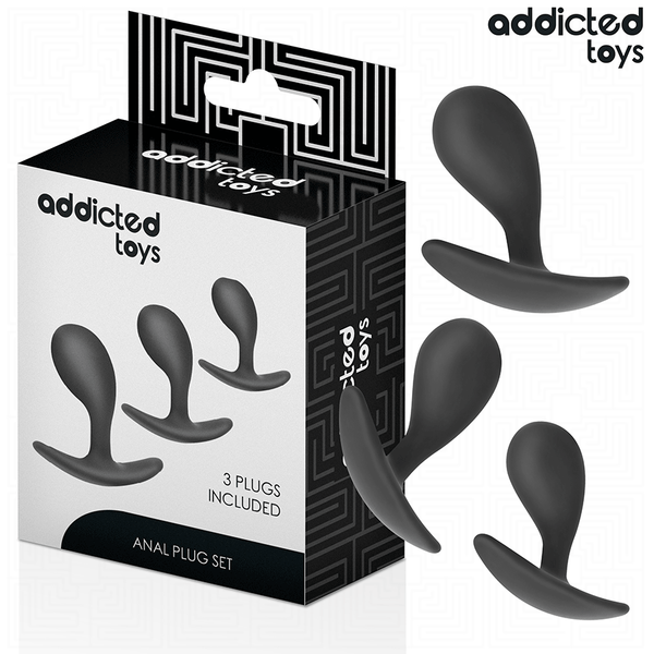 ADDICTED TOYS - Analpluggsett i Silikon 3 stk Modell 3