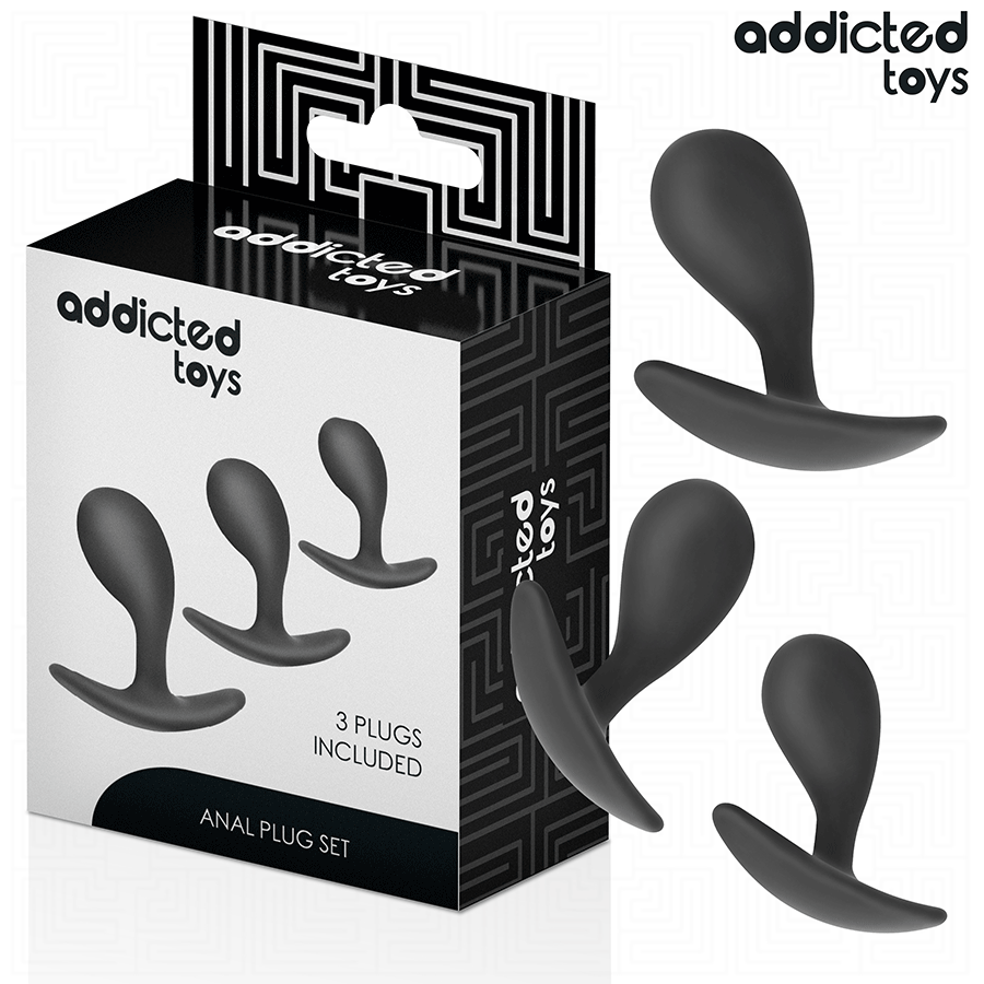 ADDICTED TOYS - Analpluggsett i Silikon 3 stk Modell 3