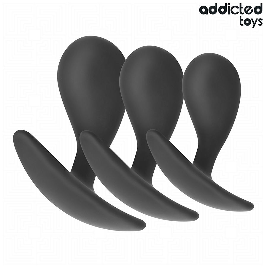 ADDICTED TOYS - Analpluggsett i Silikon 3 stk Modell 3