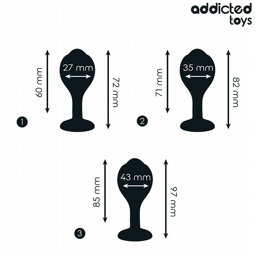ADDICTED TOYS - Analpluggsett med Juvel i Silikon 3 stk