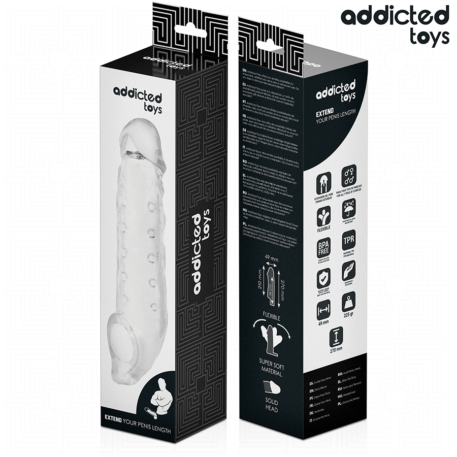 ADDICTED TOYS - Transparent Penisforlenger Størrelse S 23 cm