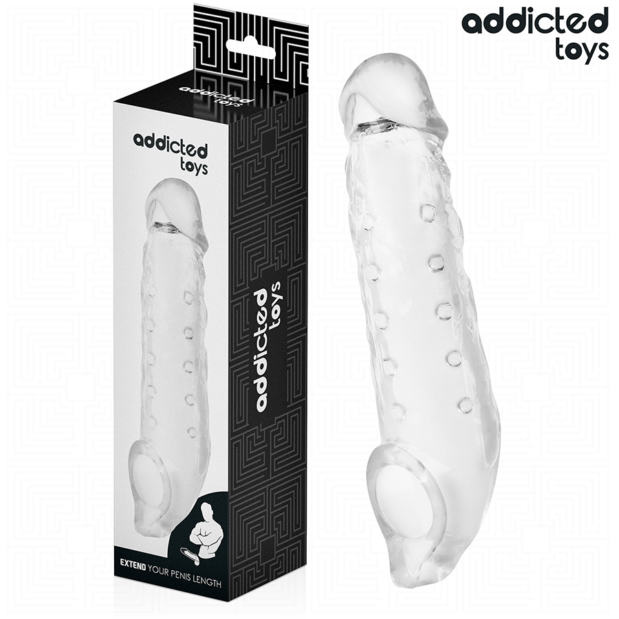 ADDICTED TOYS - Transparent Penissleeve Størrelse M 27 cm