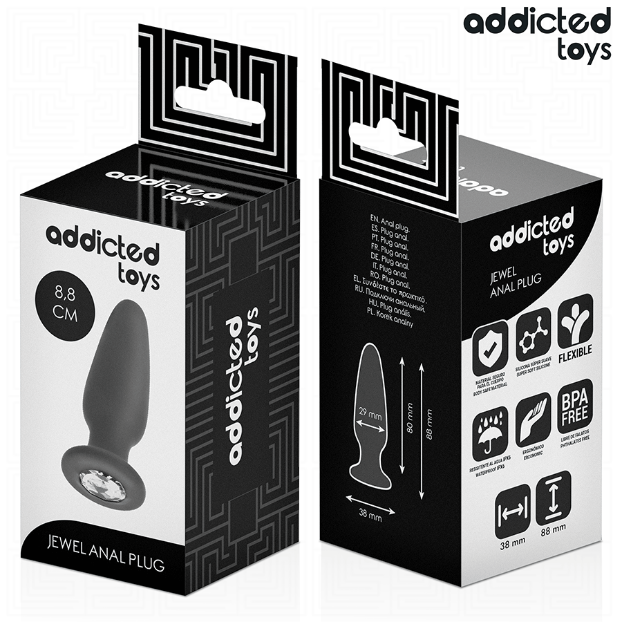 ADDICTED TOYS - Analplugg med Juvel i Silikon Størrelse S 8,8 cm