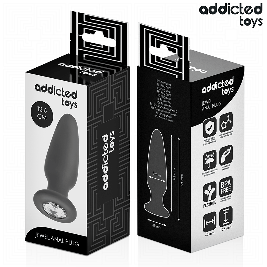 ADDICTED TOYS - Analplugg med Juvel i Silikon 12,6 cm [str. L]
