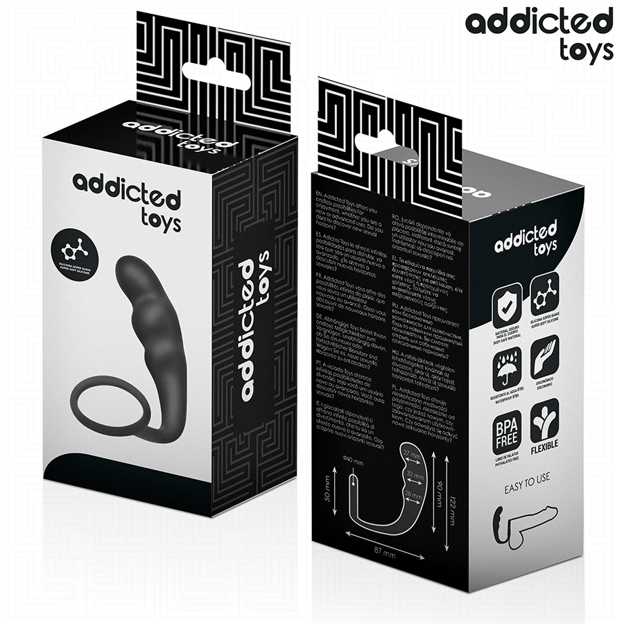 ADDICTED TOYS - Analplugg med Pungring i Silikon Modell 4