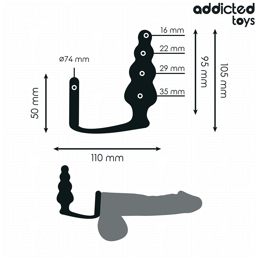 ADDICTED TOYS - Analplugg med Pungring i Silikon Modell 5