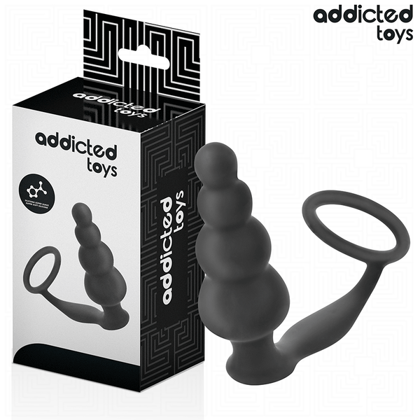 ADDICTED TOYS - Analplugg med Pungring i Silikon Modell 5