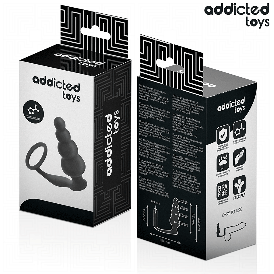 ADDICTED TOYS - Analplugg med Pungring i Silikon Modell 5