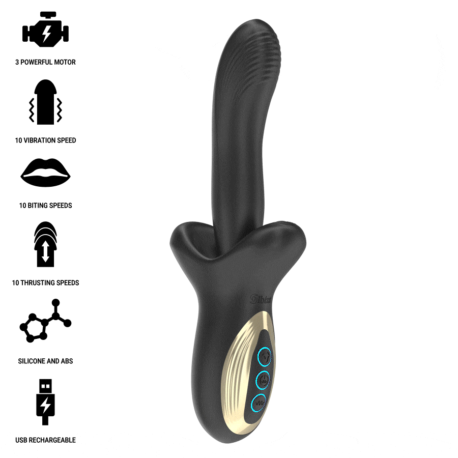 IBIZA - Kraftig vibrator med støt og sugeeffekt